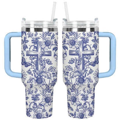 Shineful Tumbler Sunflower & Cross Blessing