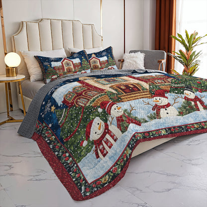 Shineful All Season Quilt 3-Piece Set Christmas Church