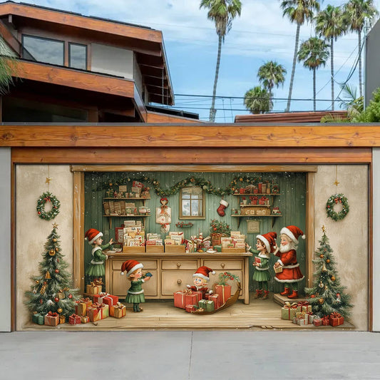 Shineful Garage Door Banner Decoration -Christmas Post Office