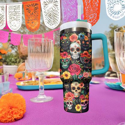 Shineful Tumbler - Floral Fiesta Skull