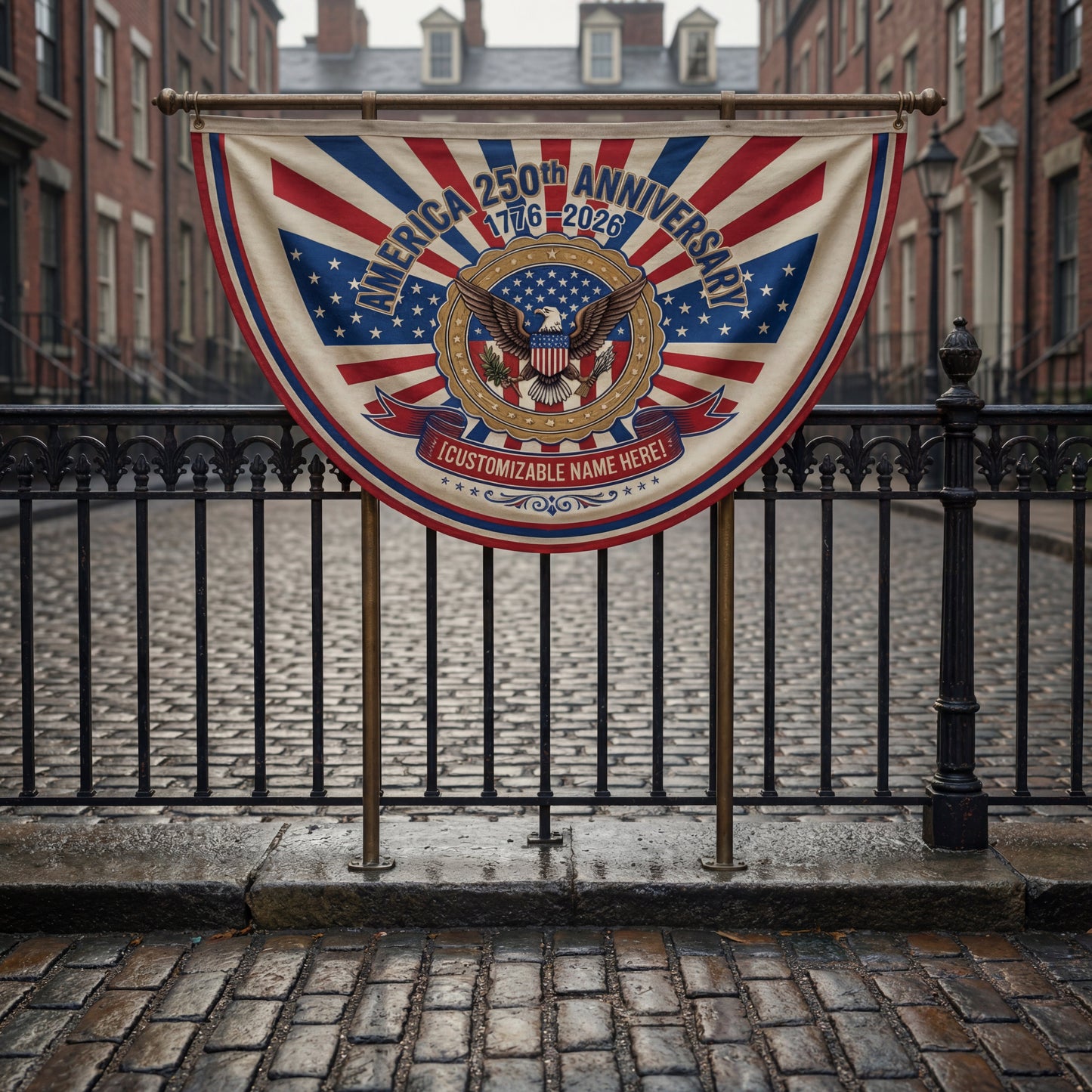 Shineful Decorative Fan Flag Personalized Patriotic Crest