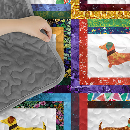 Shineful Quilt 3-Piece Set Dachshund Friends