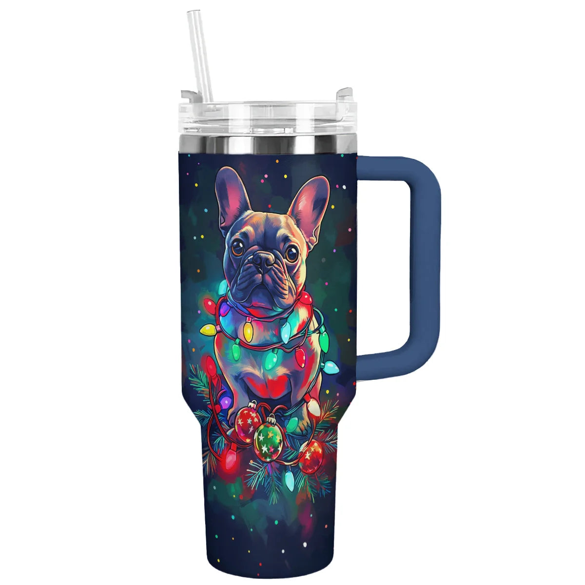 Shineful Tumbler Frenchie Festive Lights