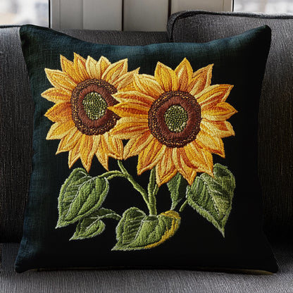 Shineful Pillow 2D Flat Print Golden Sunflower Glow