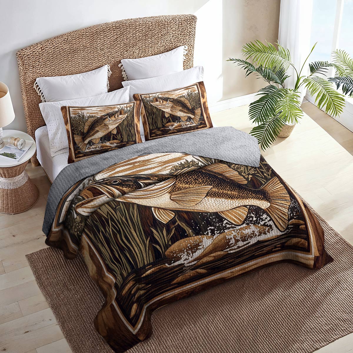 Shineful All Season Quilt 3-Piece Set Gracefulness Bass