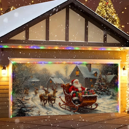Shineful Garage Door Banner Decoration Santa's Magical Christmas Eve