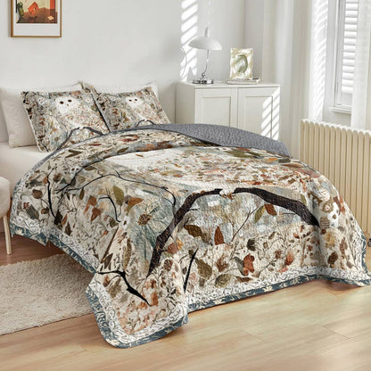 Shineful All Season Quilt 3-Piece Set Gentle Owl