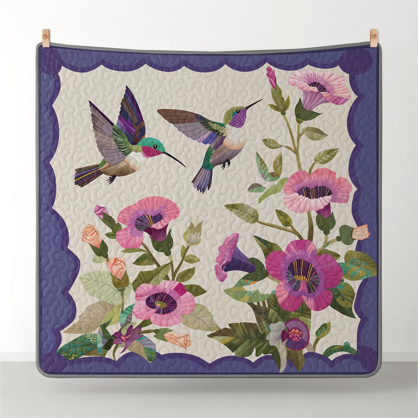 Shineful Quilt 3-Piece Set Hummingbird Garden