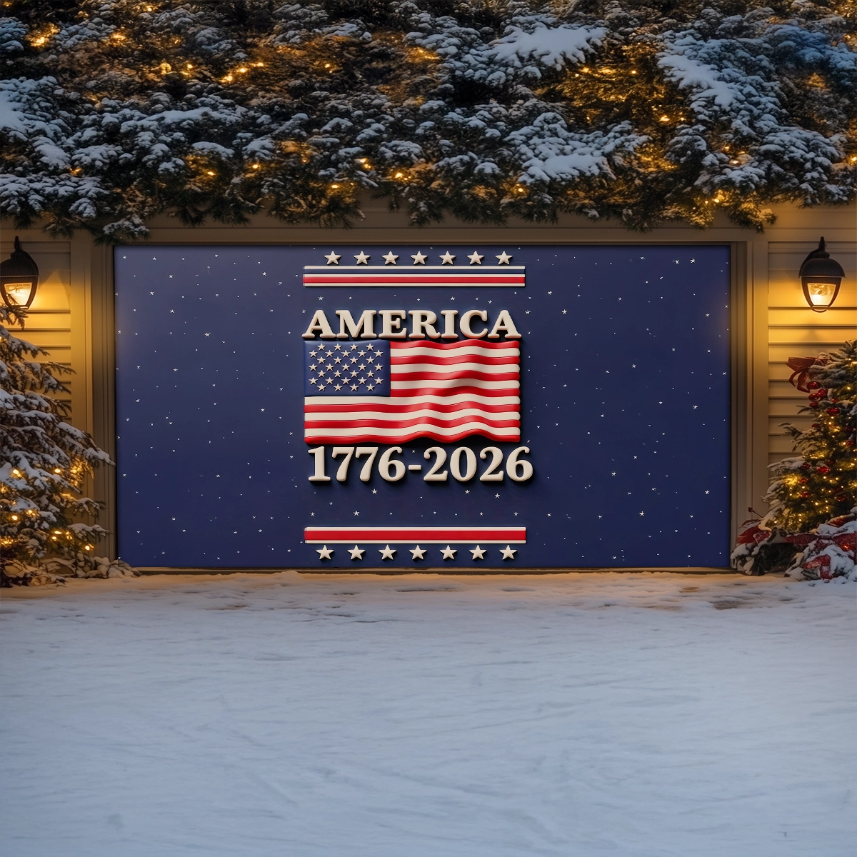 Shineful Garage Door Banner Decoration America Years of Legacy