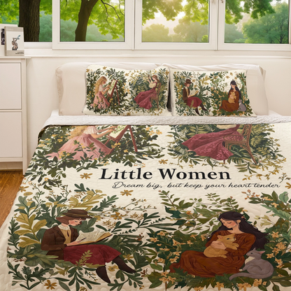 Shineful All Season Quilt 3-Piece Set Reading Little Women Dream