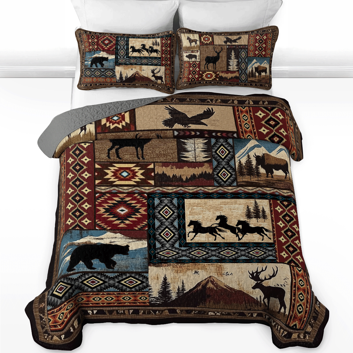 Shineful All Season Quilt 3-Piece Set Tribal Spirit Journey
