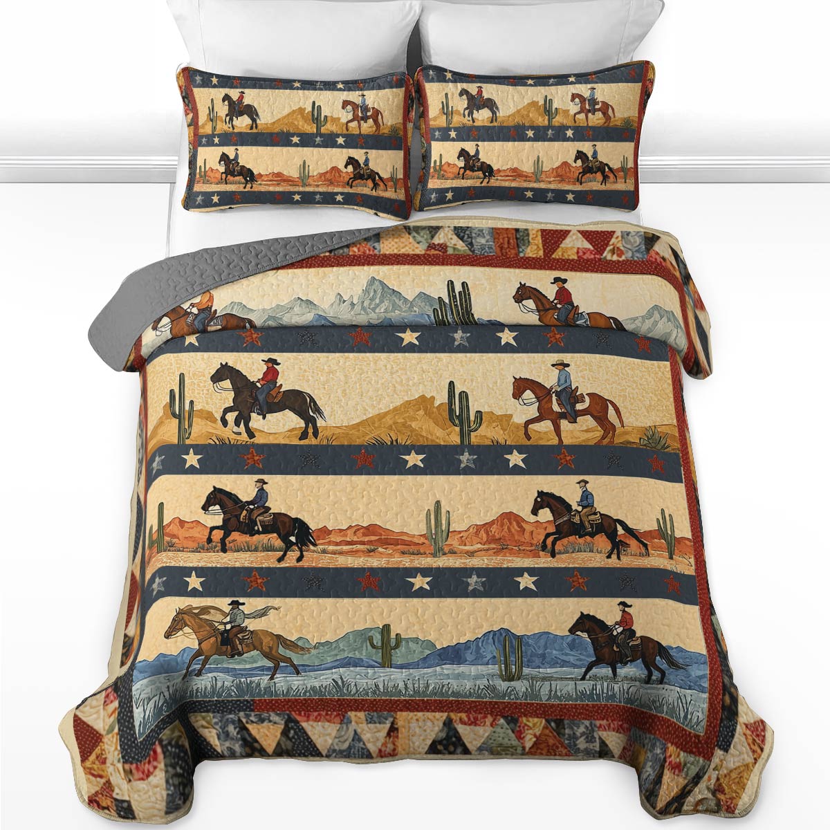 Shineful All Season Quilt 3-Piece Set - Cowboy's Journey
