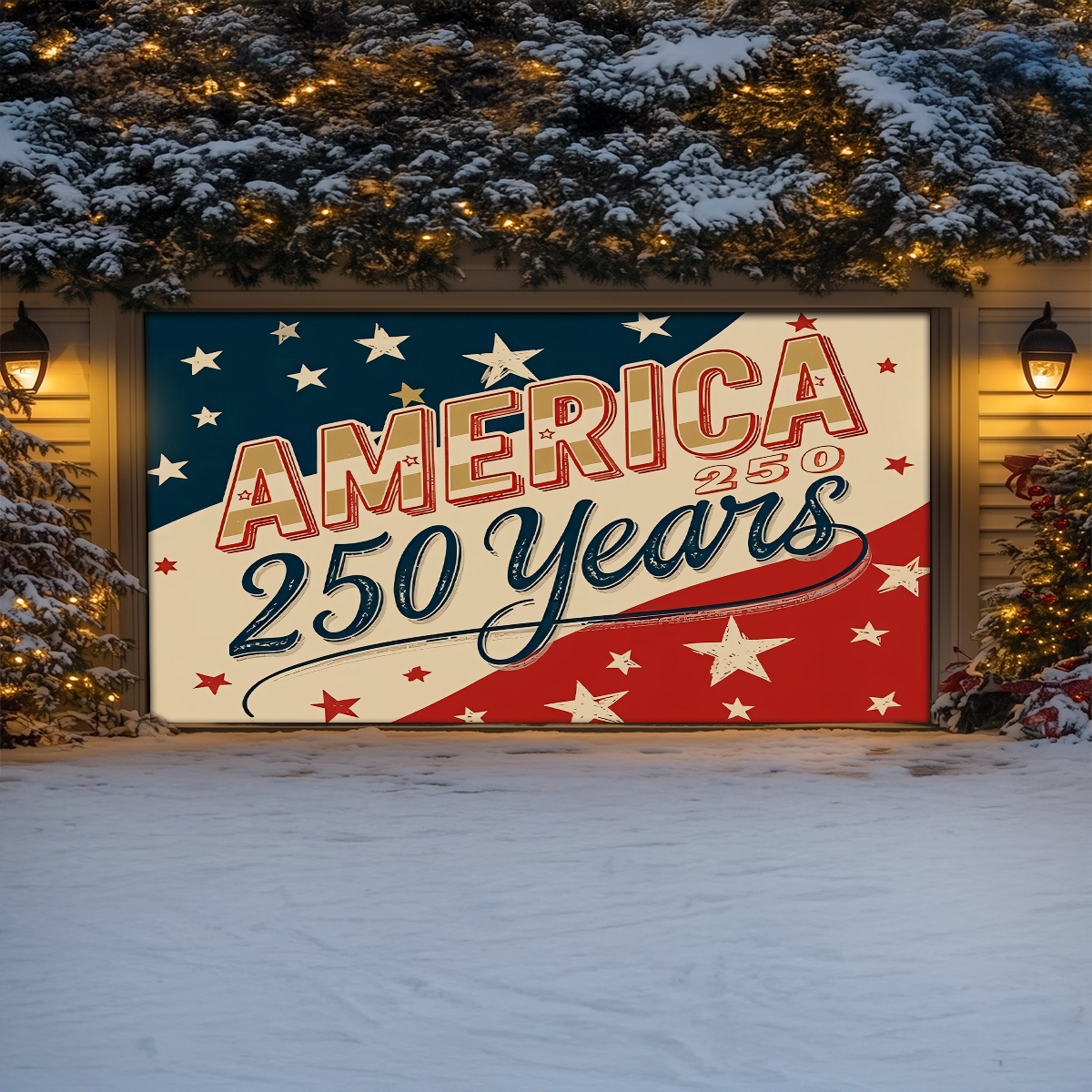 Shineful Garage Door Banner Decoration A Nation Built to Last