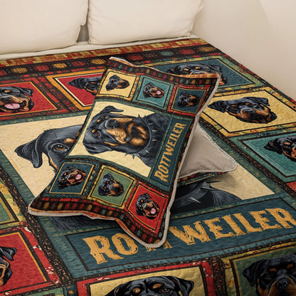 Shineful All Season Quilt 3-Piece Set - Rottweiler Loyal Guardian