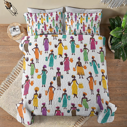 Shineful All Season Quilt 3-Piece Set Black Women's Traditional Beauty