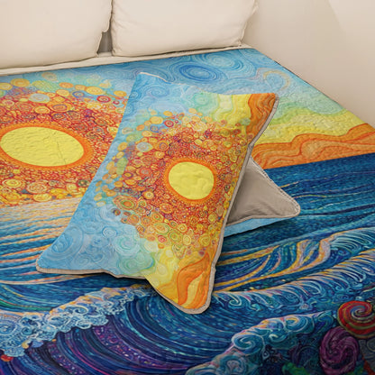 Shineful All Season Quilt 3-Piece Set Psychedelic Sun & Sea