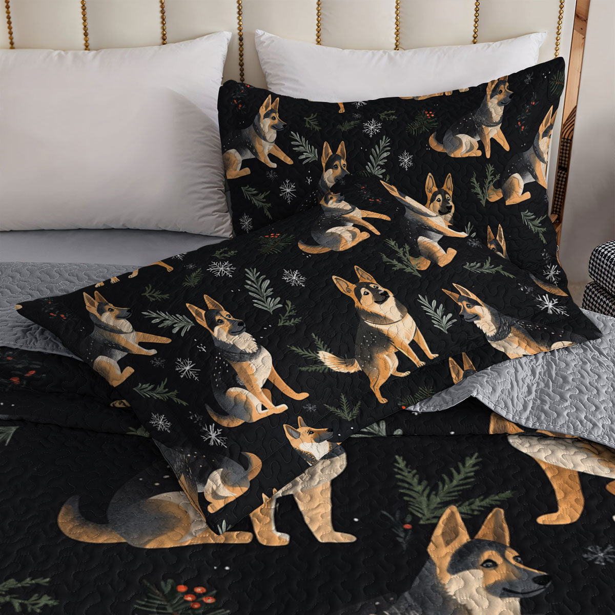 Shineful All Season Quilt 3-Piece Set German Shepherd Strong