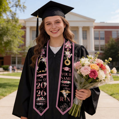Shineful Graduation Sash Personalized Nursing Elegance