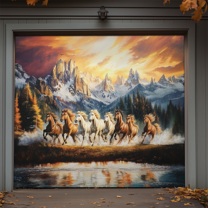 Shineful Garage Door Banner Decoration Freedom Run