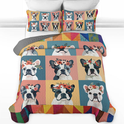 Shineful All Season Quilt 3-Piece Set Floral Frenchie