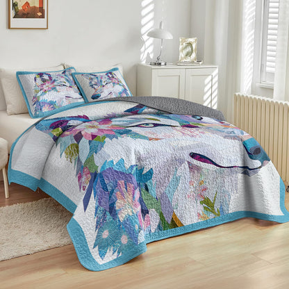 Shineful All Season Quilt 3-Piece Set  Mystical Wolf