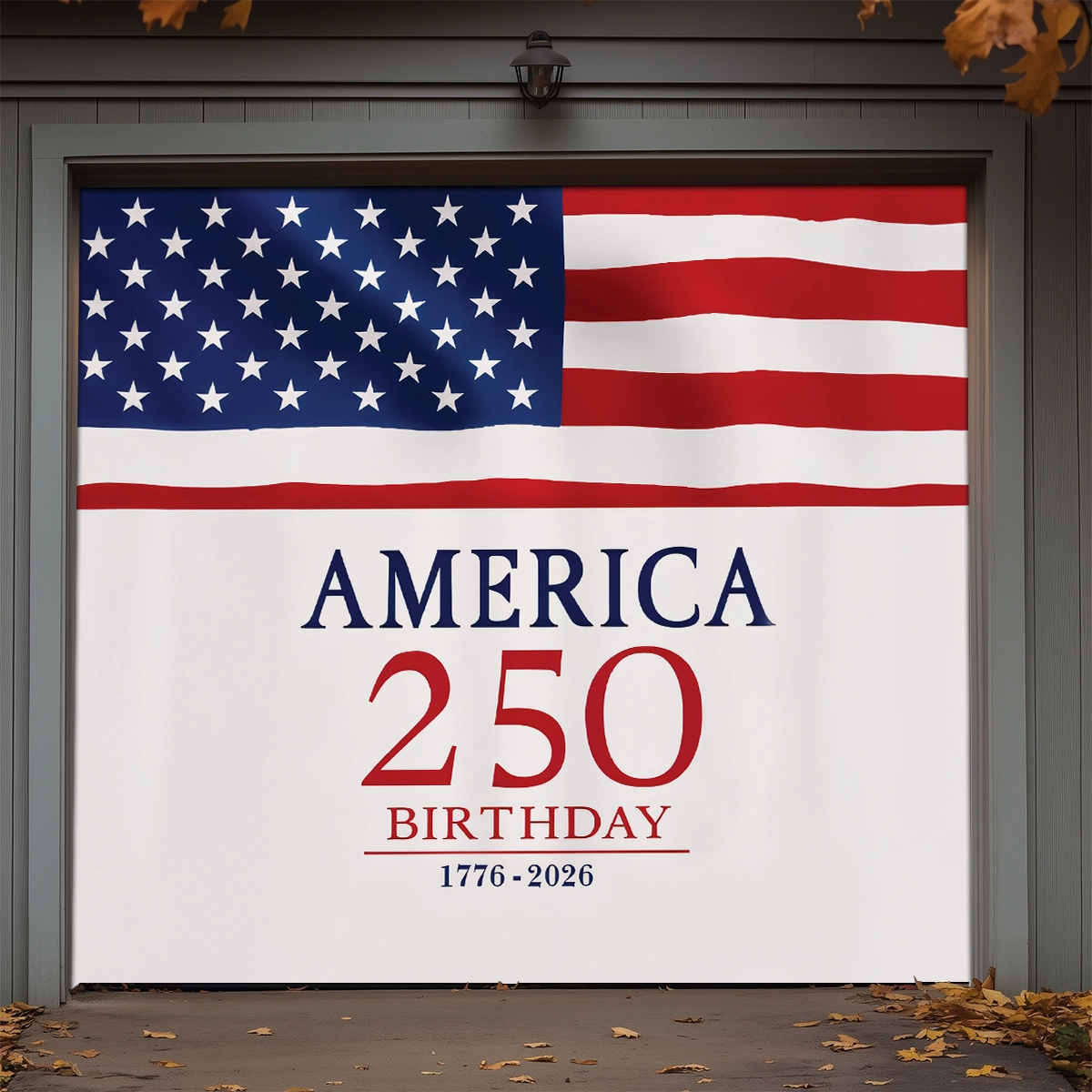 Shineful Garage Door Banner Decoration America 250th Anniversary