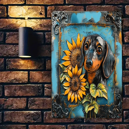 Shineful 2D Metal Sign Sunflower Dachshund Delight