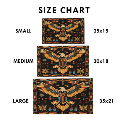 Shineful Tribal Eagle Ultra-Thin Non Skid Floor Mat, Kitchen Rugs