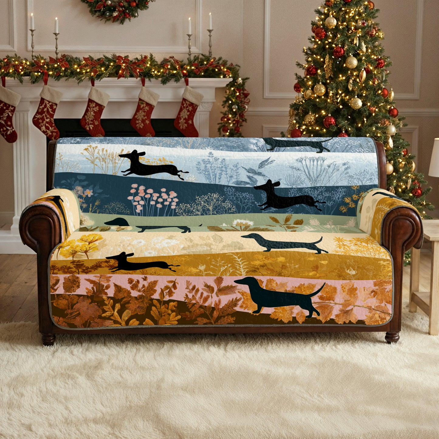 Shineful Sofa Cover Set Dachshund Four Seasons