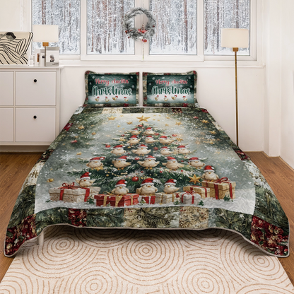 Shineful All Season Quilt 3-Piece Set - Merry Cluckin' Christmas