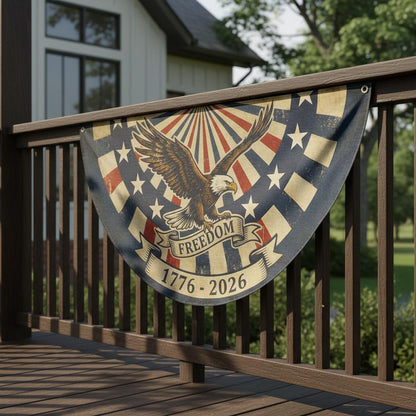 Shineful Decorative Fan Flag Bald Eagle Freedom – 1776–2026 Patriotic