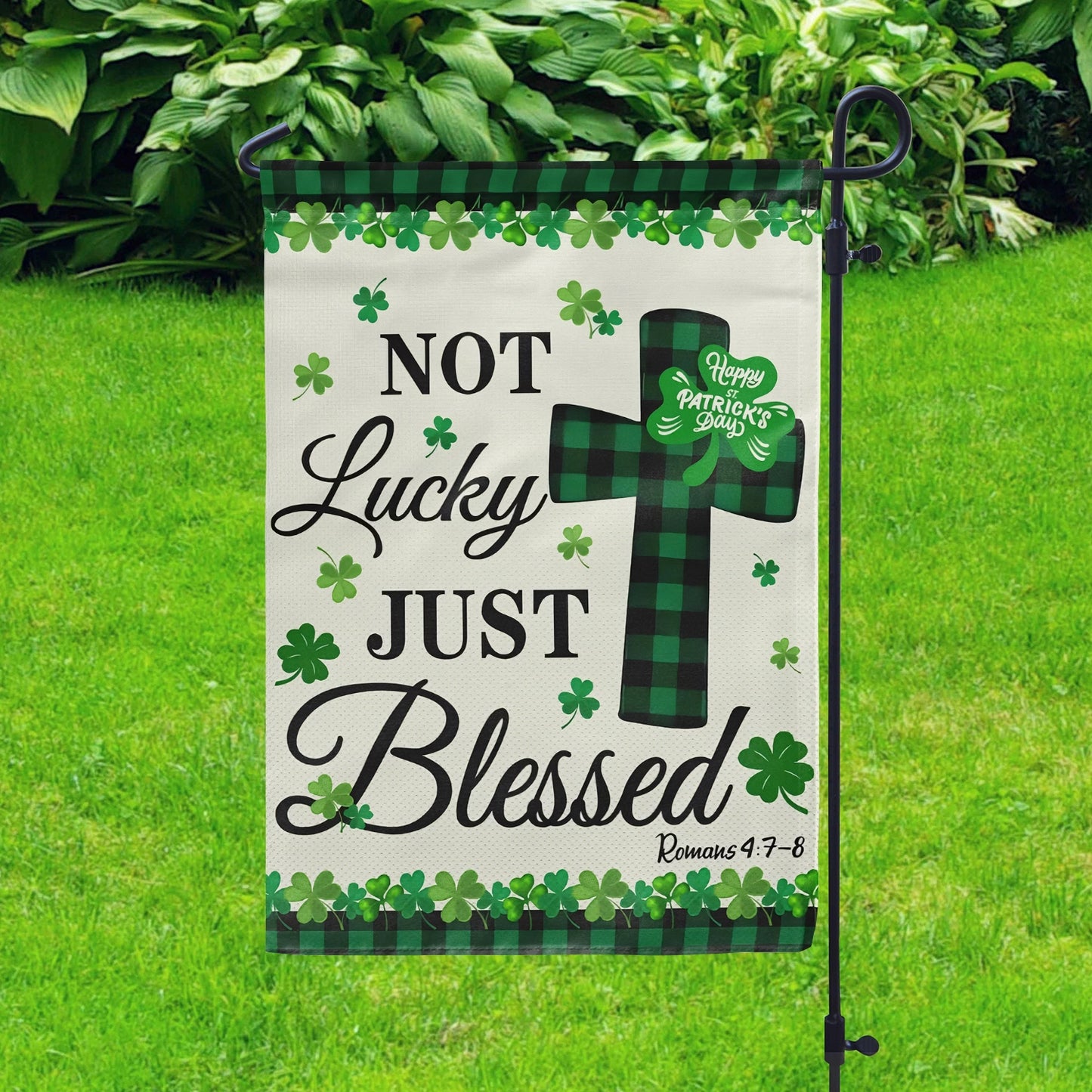 Shineful Gargen Flag 12" x 18" - St. Patrick’s Day Blessing Cross