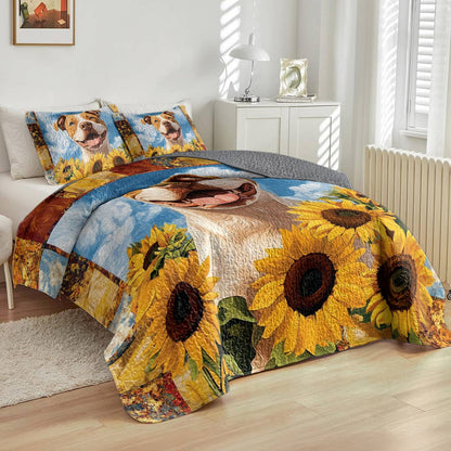 Shineful All Season Quilt 3-Piece Set Happy Bulldog