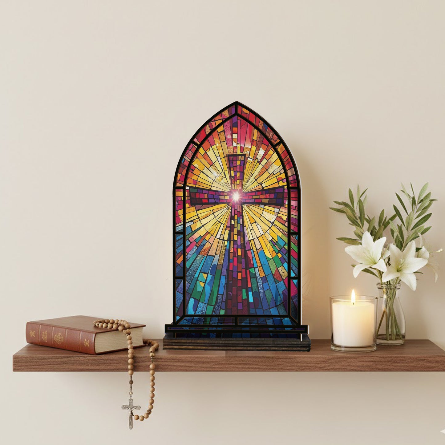 Shineful Suncatcher Candle Holder Cross of Light