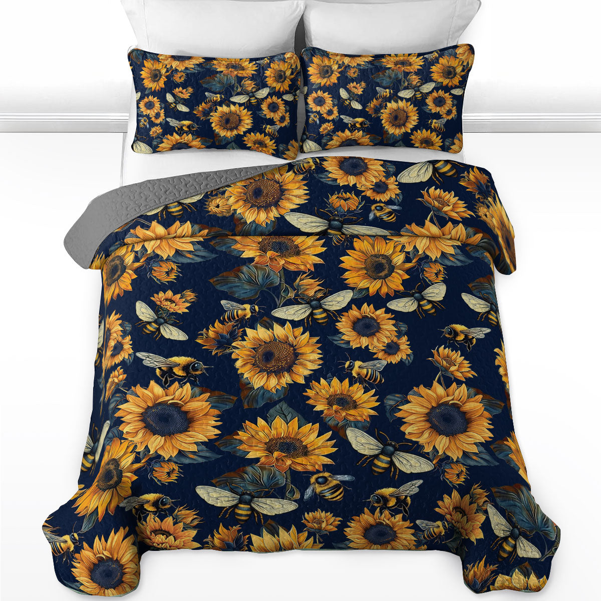 Shineful All Season Quilt 3-Piece Set Bee & Sunflower Vibes