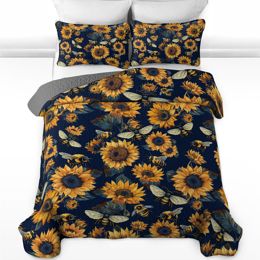 Shineful All Season Quilt 3-Piece Set Bee & Sunflower Vibes