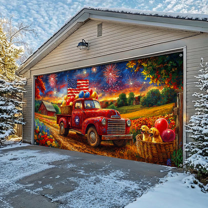 Shineful Garage Door Banner Decoration New Year Fireworks