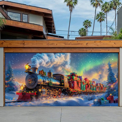 Shineful Garage Door Banner Decoration Christmas Train Magic