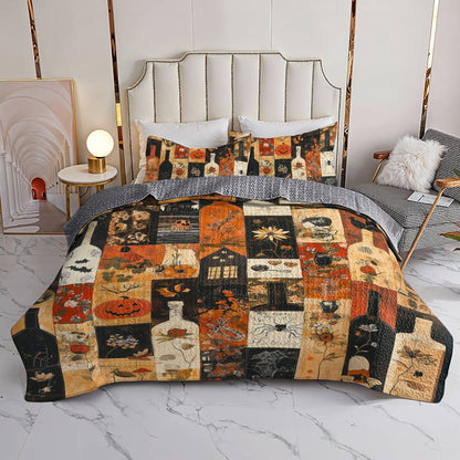 Shineful All Season Quilt 3-Piece Set Beautiful Halloween Wine