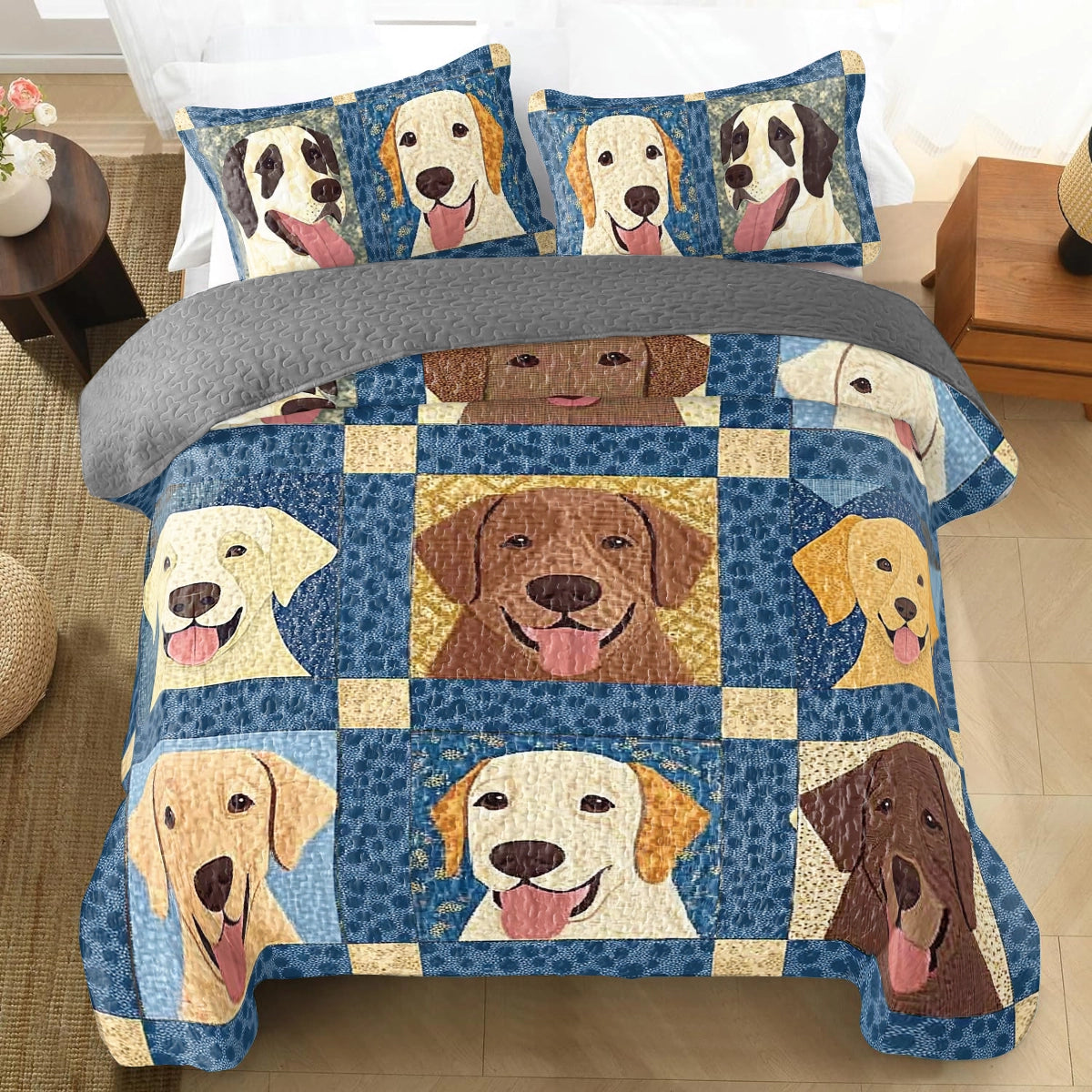 Shineful All Season Quilt 3-Piece Set - Labrador Lover's Delight
