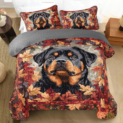 Shineful All Season Quilt 3-Piece Set - Rottweiler Majesty