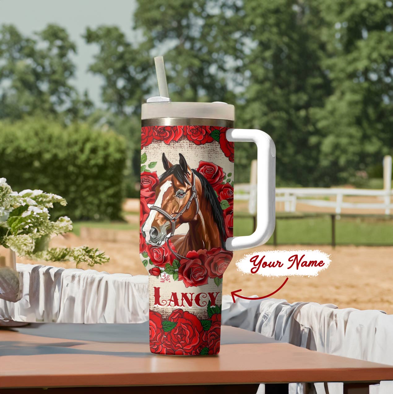 Shineful Tumbler Horse Rose