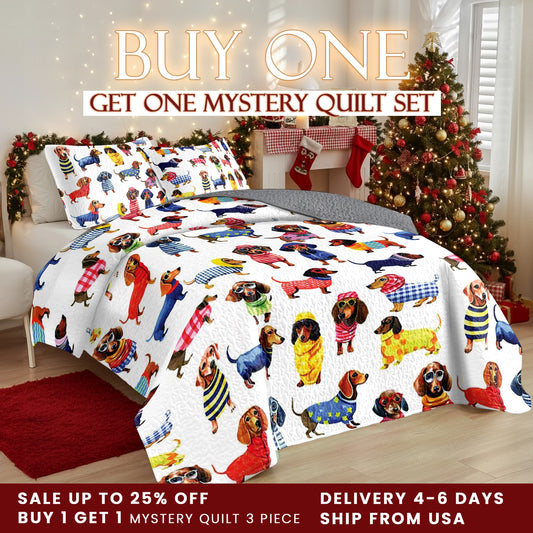 Shineful Quilt 3-Piece Set Dachshund Amazing Stylish