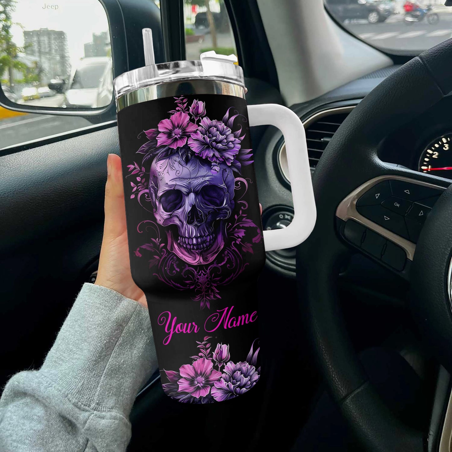 Shineful Tumbler Personalized Skull Gothic Charm