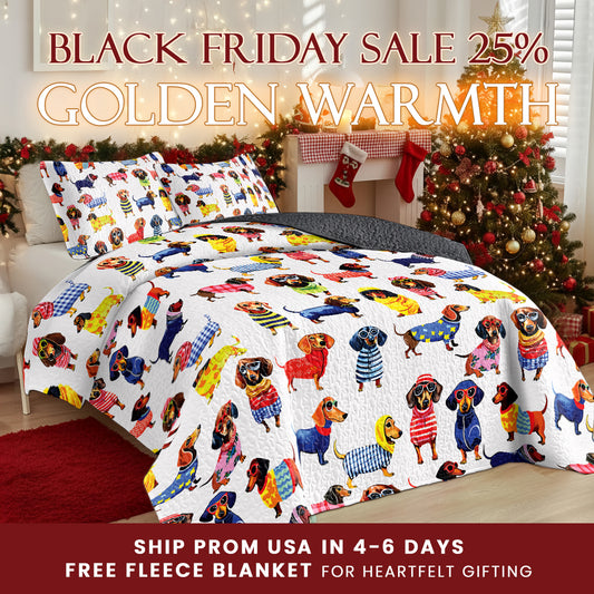Shineful Quilt 3-Piece Set Dachshund Amazing Stylish