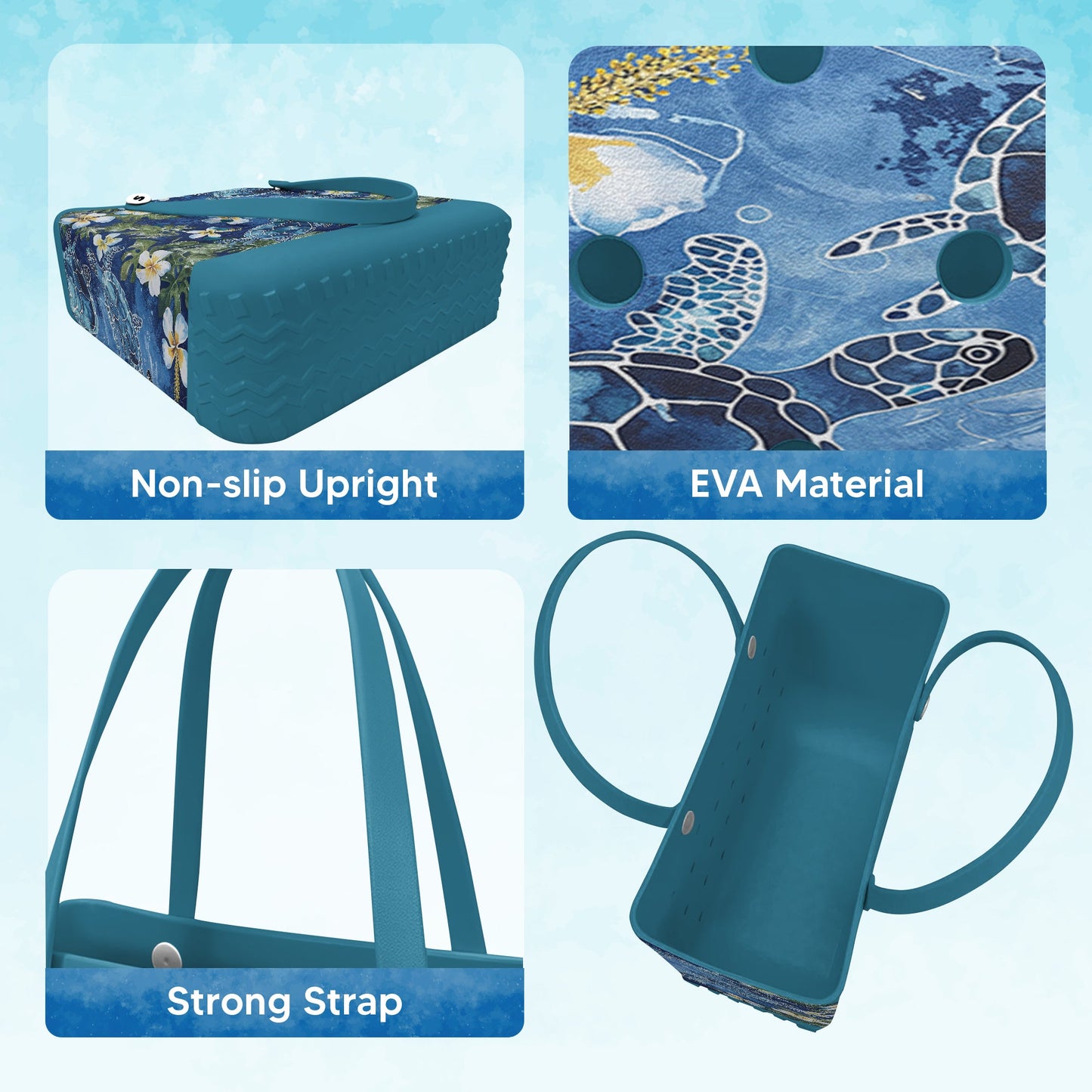 Shineful Beach Bag Ocean Turtle