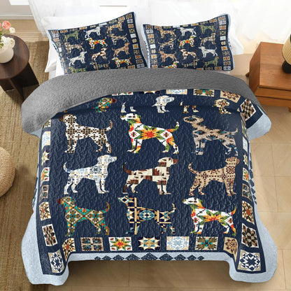 Shineful All Season Quilt 3-Piece Set - Labrador Retriever Patchworks