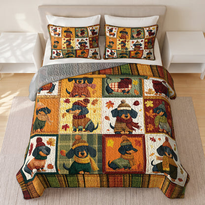Shineful Quilt 3-Piece Set Snuggle Season Doxies