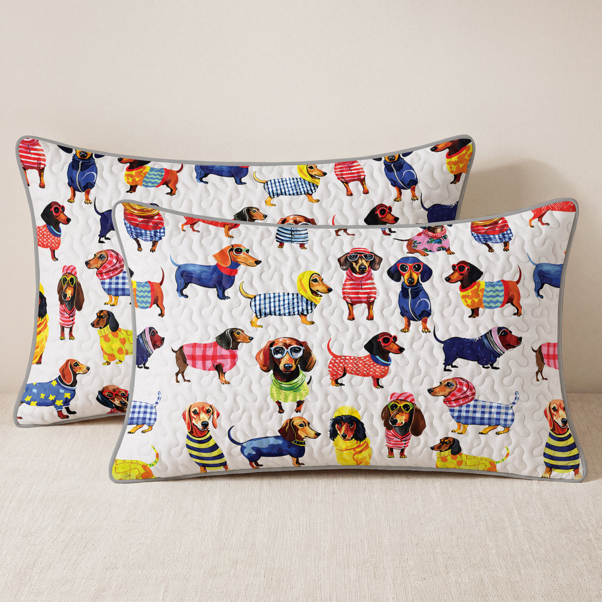 Shineful Quilt 3-Piece Set Dachshund Amazing Stylish