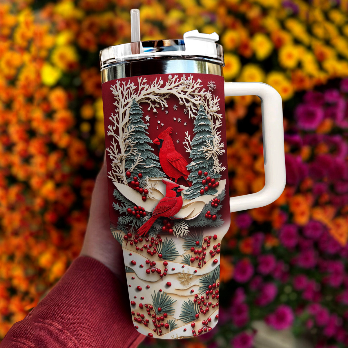 Shineful Glossy Tumbler Winter Cardinal Magic